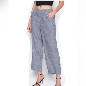 PICADILLY | Linen Blend Wide Leg Cropped Pants